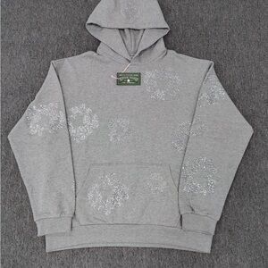 Stylish Gray Floral Hoodie